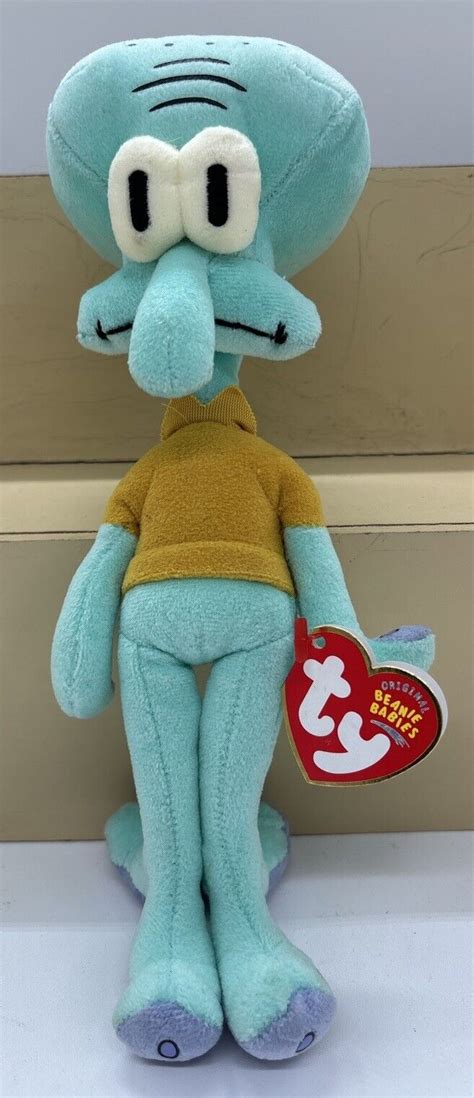 Spongebob Squidward Tentacles Ty Beanie Babies Vtg Plush With