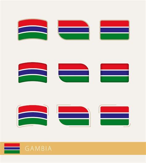 Premium Vector Vector Flags Of Gambia Collection Of Gambia Flags