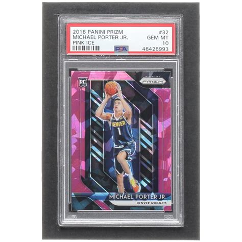 Michael Porter Jr 2018 19 Panini Prizm Prizms Pink Ice 32 RC PSA 10