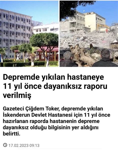 ʙᴇʟʟɪ s on Twitter Bak burası İskenderun devlet hastanesi Depreme