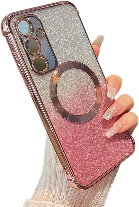 Ztofera For Samsung Galaxy S24 Plus 5gclear Magnetic Case With Gradient Glitter