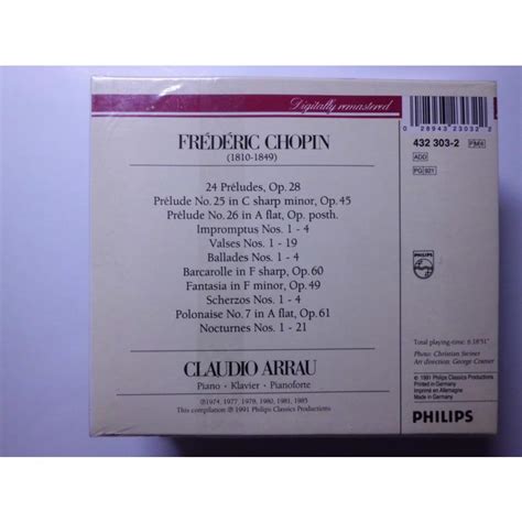 Chopin Piano Works Claudio Arrau 6 Cds Cd Gmg 0028943230322