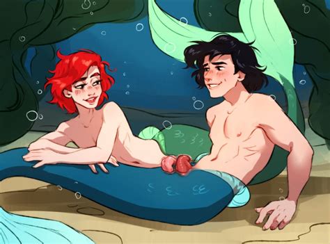 Rule 34 2boys 2d Ariel Ariel The Little Mermaid Athletic Athletic Male Black Hair Blush