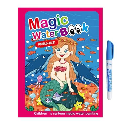 Carte De Colorat Cu Apa Reutilizabila Magic Water Book Sirene 4