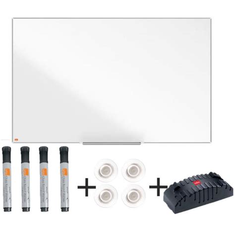 Pack tableau blanc laqué Nobo Nano Clean surface magnétique cadre