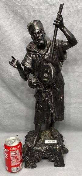 Antique Orientalist Spelter Man Statue Dixon S Auction At Crumpton