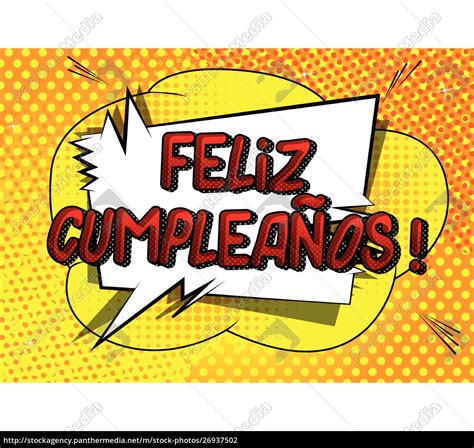 Feliz Cumpleanos Happy Birthday Auf Spanisch Stock Photo 26937502