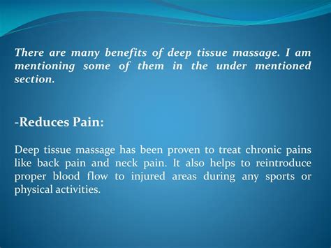 Ppt Benefits Of Deep Tissue Massage Therapy Powerpoint Presentation