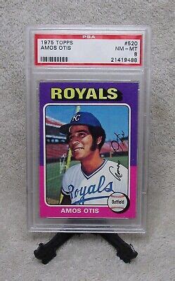 Graded Psa Nm Mt Amos Otis Topps Baseball Card Kansas City