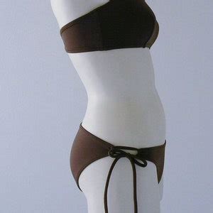 High Neck Halter Bikini Top And Tie Bottom Bikini In Black Brown Navy Blue Or Burgundy In S M