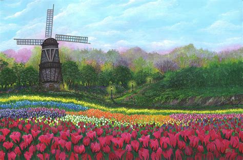 Tulip Garden Painting by Bonnie Cook - Fine Art America