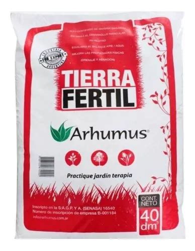 Tierra Fértil Abonada 40 Litros Arhumus Plantas Promo MercadoLibre