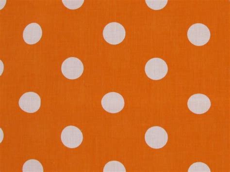 Large White Polka Dot On Orange Background Polycotton Print