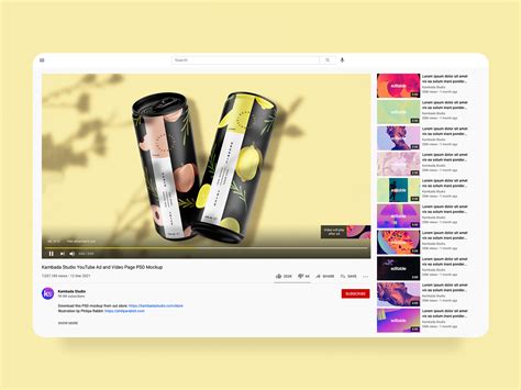 Youtube Ad And Video Page Mockup Psd File By Kambada Studio On Dribbble