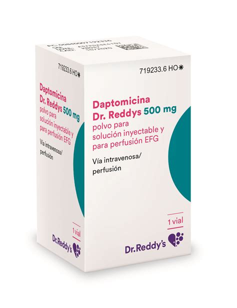 Daptomicina Dr Reddys Efg 500 Mg 1 Vial Polvo Para Solucion Inyectable