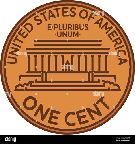 United States Coin Back Side Isolated Vector Illustration For National