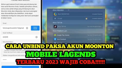 Terbaru Cara Unbind Paksa Akun Moonton Mobile Legends Terbaru