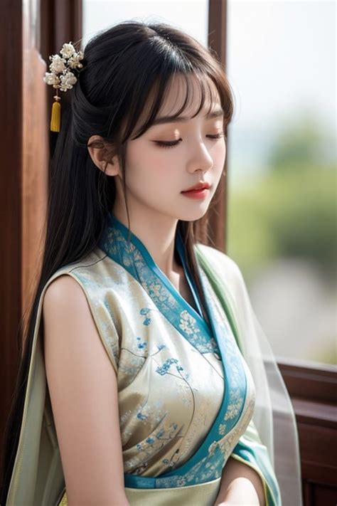 Eyes Half Closed Chinese Hanfu Chinese AI Porn