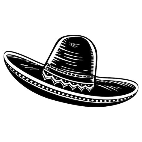 Premium Vector Silhouette Mexican Hat Sombrero Black Color Only