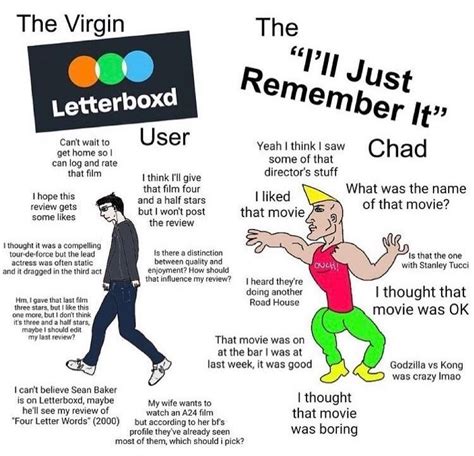 Virgin Vs Chad R Moviescirclejerk