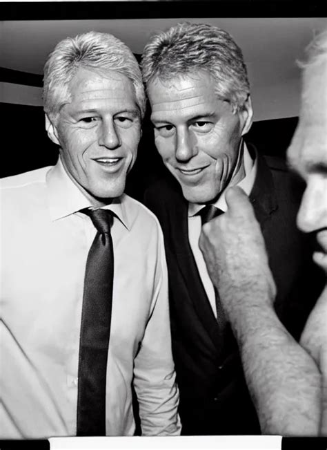 Blurry Polaroid Of Shirtless Bill Clinton And Jeffrey Stable