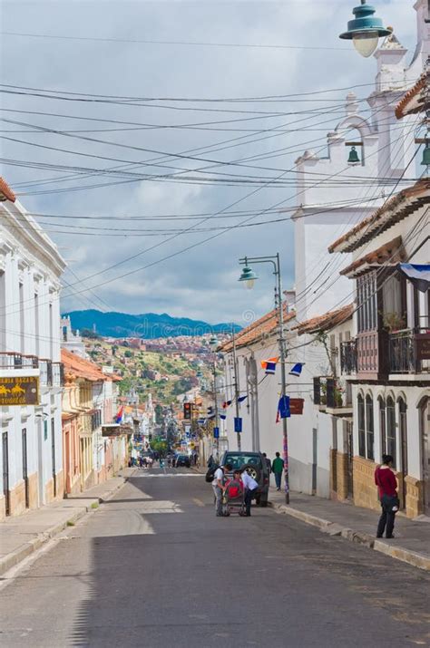 Street In Sucre Capital Of Bolivia Editorial Stock Image Image Of