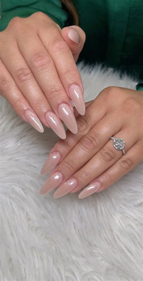 Elegant Bliss Captivating Wedding Nail Designs Nude Chrome Nails