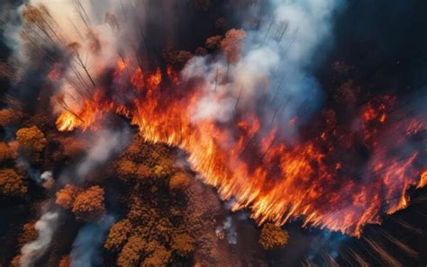 Premium Ai Image Devastating Fire Disaster As Forest Consumed By Flames