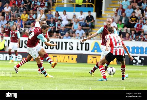 Burnleys Danny Ings Scoring During The Match At Turf Moor Hi Res Stock