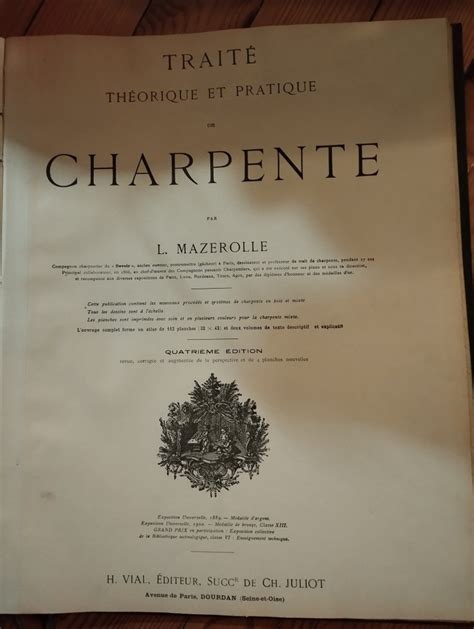 Mazerolle Traité théorique et pratique de charpente 1900 Catawiki