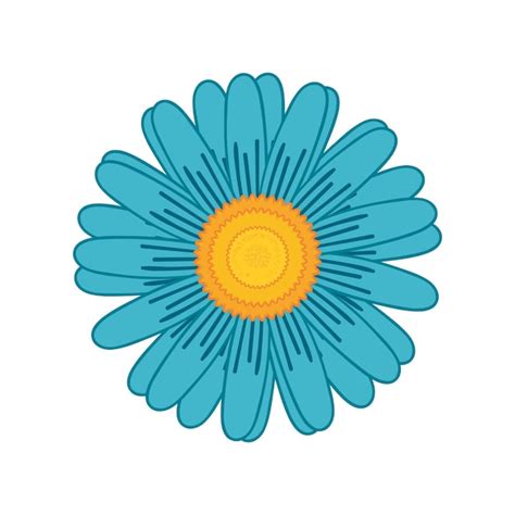 Vector De Icono De Flor De Margarita Azul Aster Vector Premium