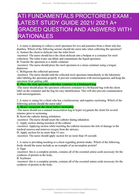 Ati Rn Fundamentals Proctored Exam 100 Questions And Answers Scholarfriends