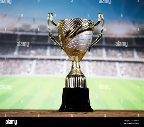 Trophy Winning Award Sport Ball Background Stock Photo Alamy