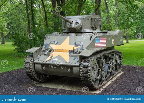 M Stuart Light Tank Front View Stock Photo Image Of Machine