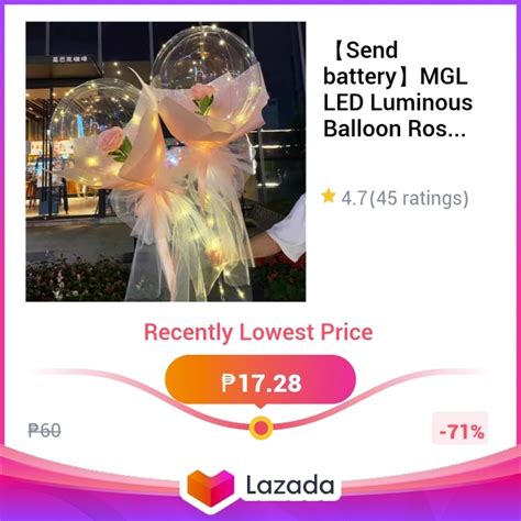 Send BatteryMGL LED Luminous Balloon Rose Bouquet Transparent Rose