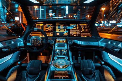 O Cockpit De Um Carro Aut Nomo Futurista Carro N O Tripulado Do Futuro