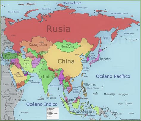 Mapa De Asia Con Nombres