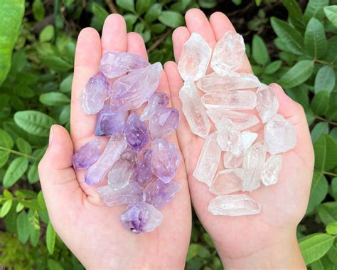 Amethyst And Clear Quartz Points 2 Crystal Collection 12 Lb Box 8 Oz Amethyst Points Clear