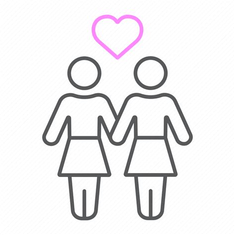 Couple Female Heart Lesbian Lgbt Love Wedding Icon Download On