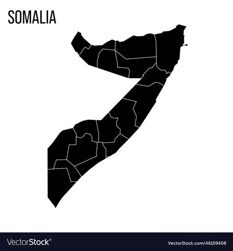 Somalia Political Map Of Administrative Divisions Vector Image