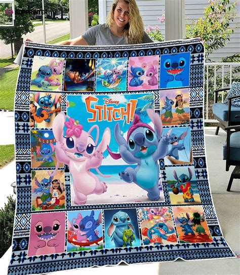 Custom Stitch And Angel Blanket Stitch And Lilo Stitch Ohana Lovers