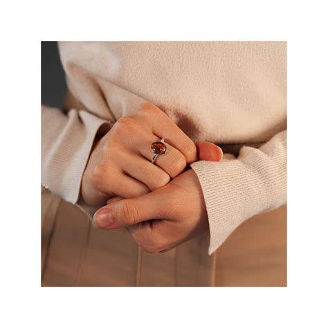 Bague Argent 925 Ambre Ovale MATY