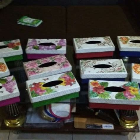 Jual Kotak Tisu Pandan Decoupage Kab Tasikmalaya Kerajinan Khas