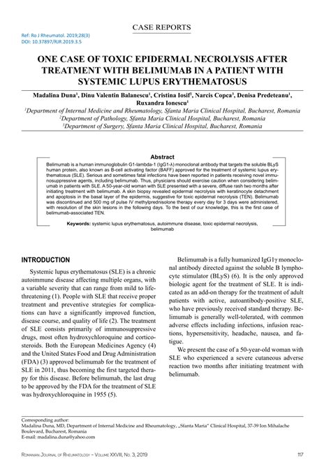 Pdf One Case Of Toxic Epidermal Necrolysis After Treatment With