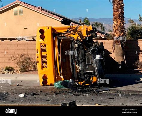 This Photo Courtesy Of Kmir News Shows The Scene Of A School Bus Accident In Indio Calif