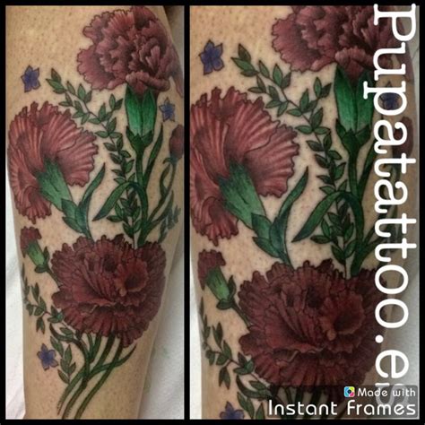 Tatuaje flores claveles Pupa Tattoo Granada | Flower tattoo, Flower ...