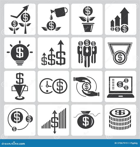 Icons Of Financial Analytics Charts And Graphs Stock Photography