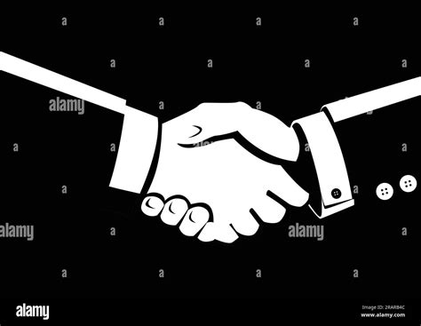 Black and white illustration of shaking hands Stock Vector Image & Art - Alamy