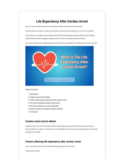 Life Expectancy After Cardiac Arrest Pdf Cardiopulmonary