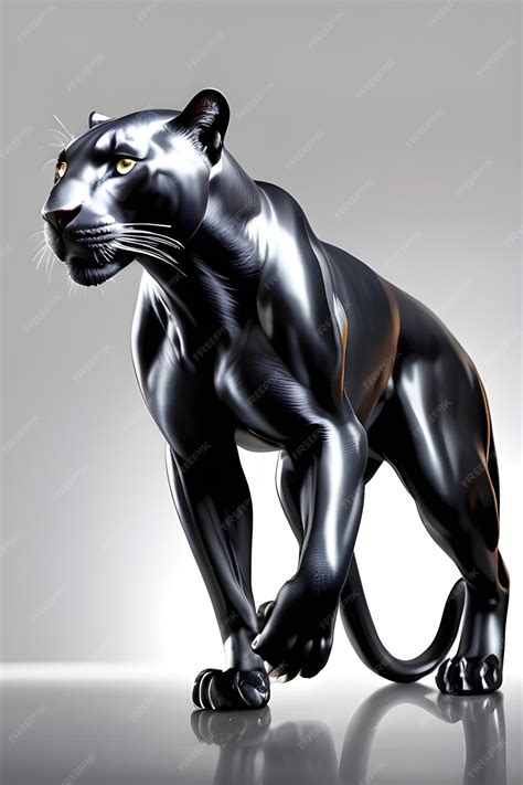 Premium Photo Beautiful Chromed Panther Position In Dynamic Full